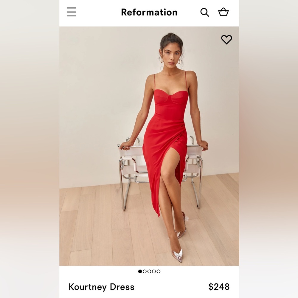 Reformation Kourtney Dress in Cherry Size 2P